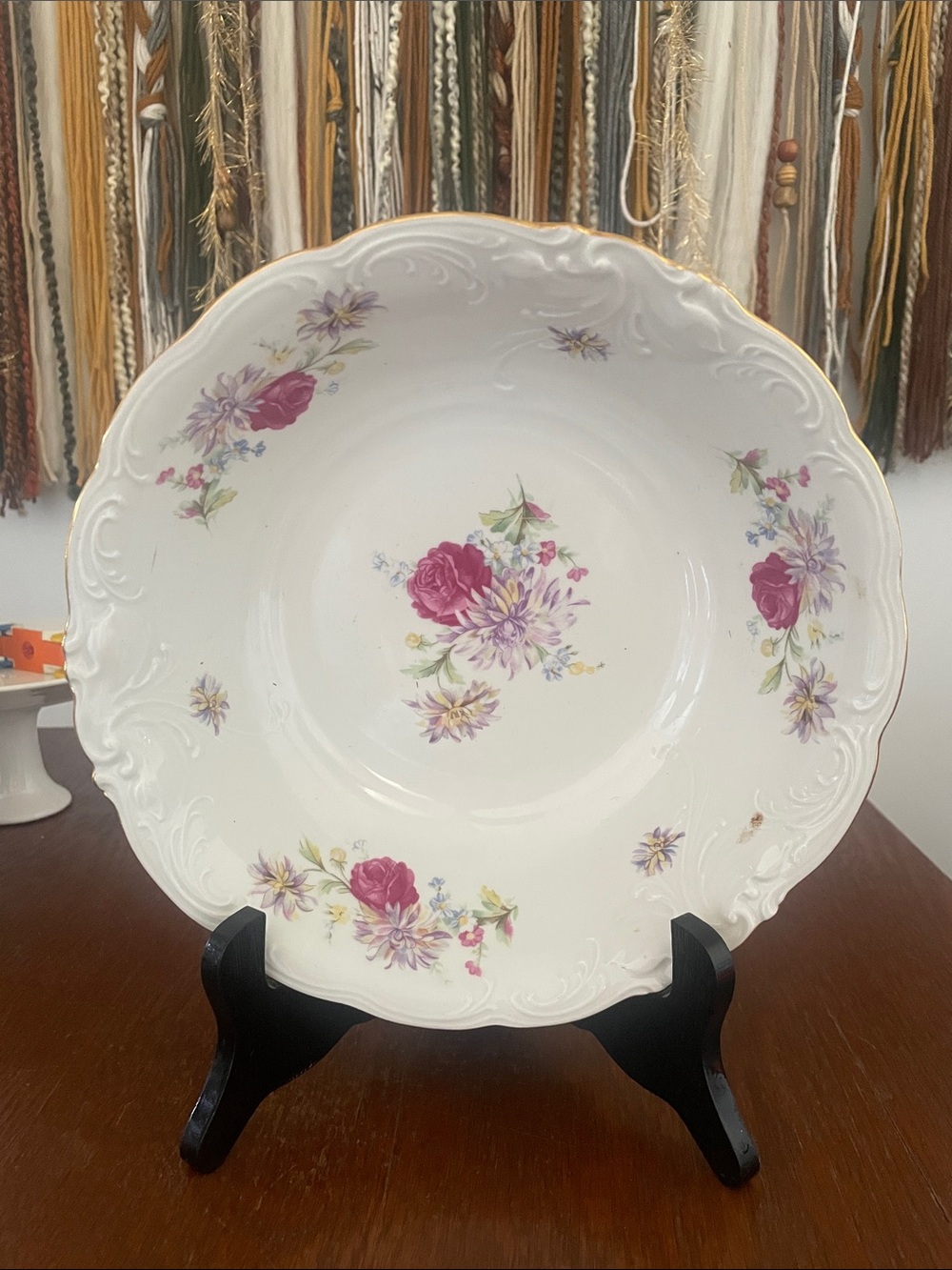 Floral vintage  White and Pink Decorative walbrzych  Bowl